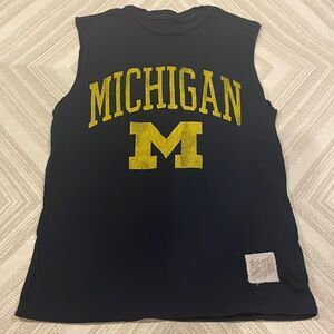 Retro Brand Boys Navy Blue Michigan Tank Top